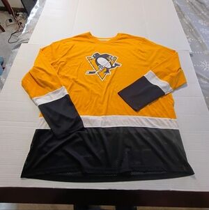 NHL Pittsburgh Penguins Yellow Black White Long Sleeve Tee